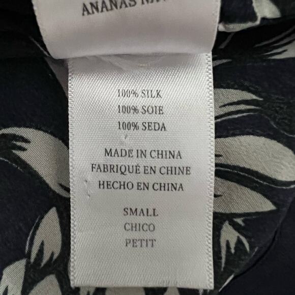 Rails Gigi Shorts Women S Navy Silk Pineapple Print Self Tie Belt Pockets Casual - Picture 10 of 10